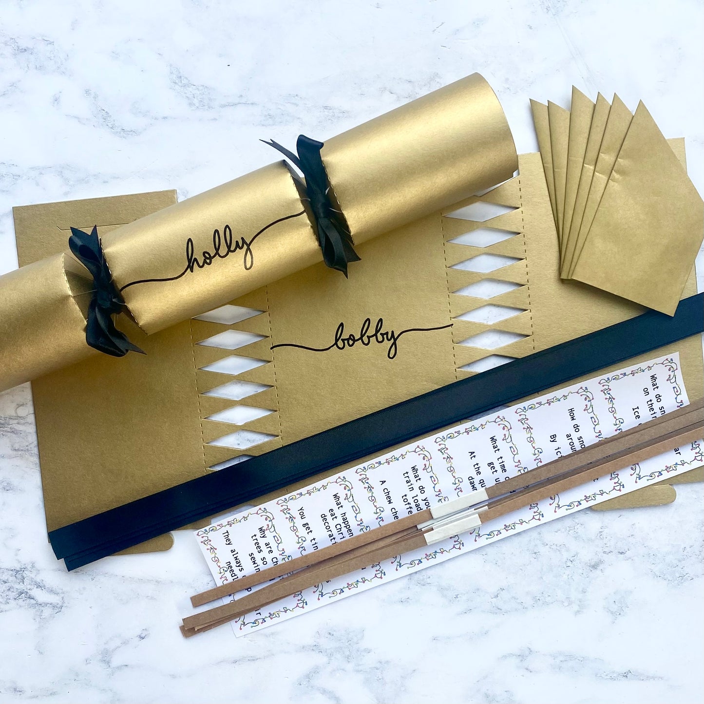 Personalised DIY Gold Christmas Crackers
