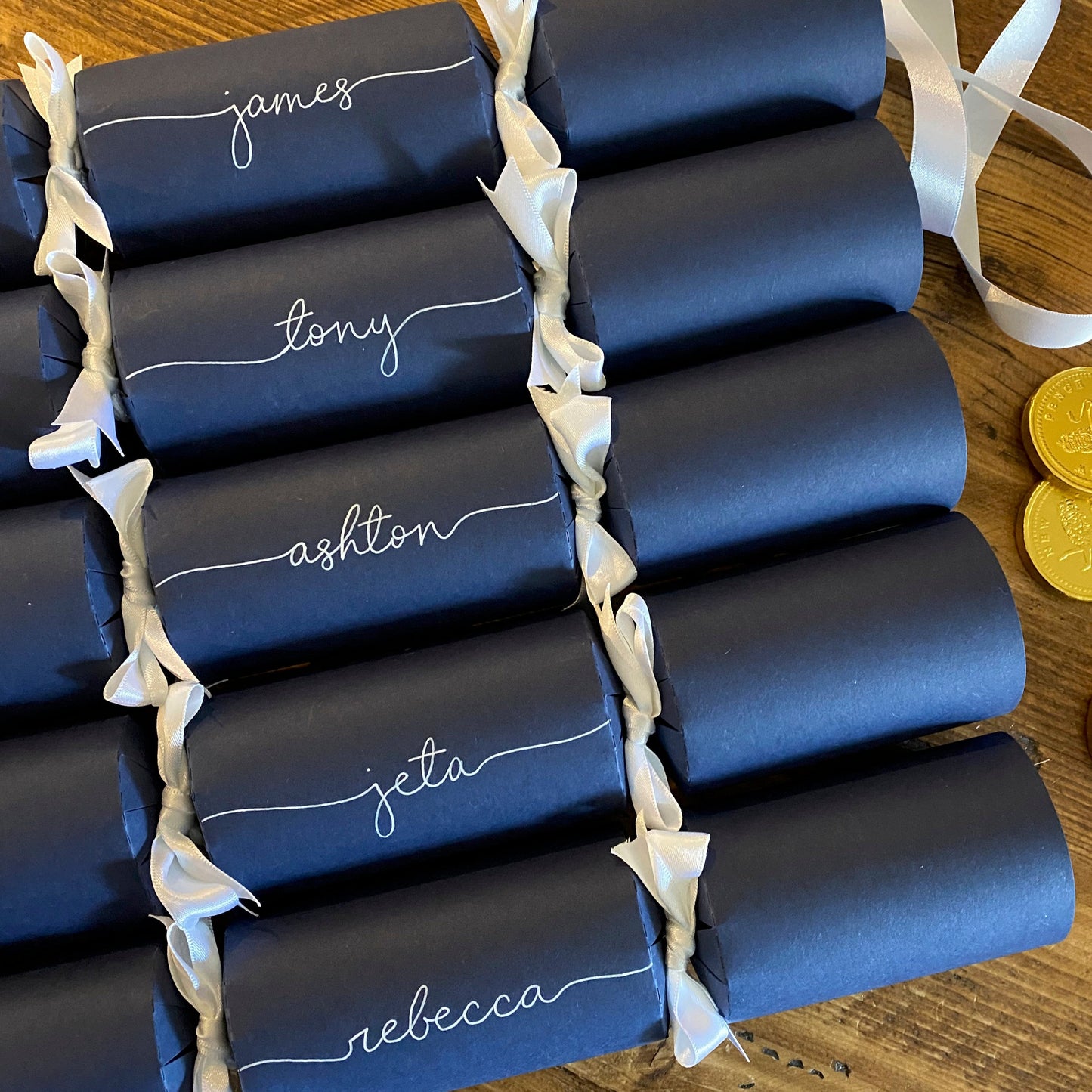 Personalised Handwritten Navy Christmas Cracker Kit