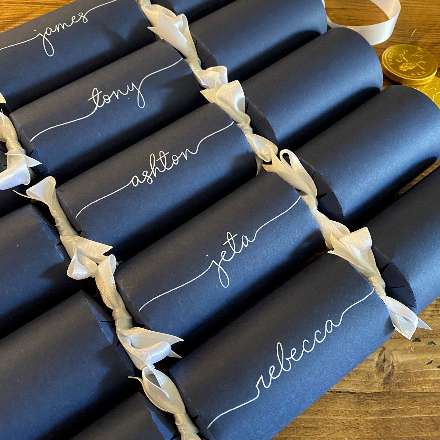Personalised Handwritten Navy Christmas Cracker Kit