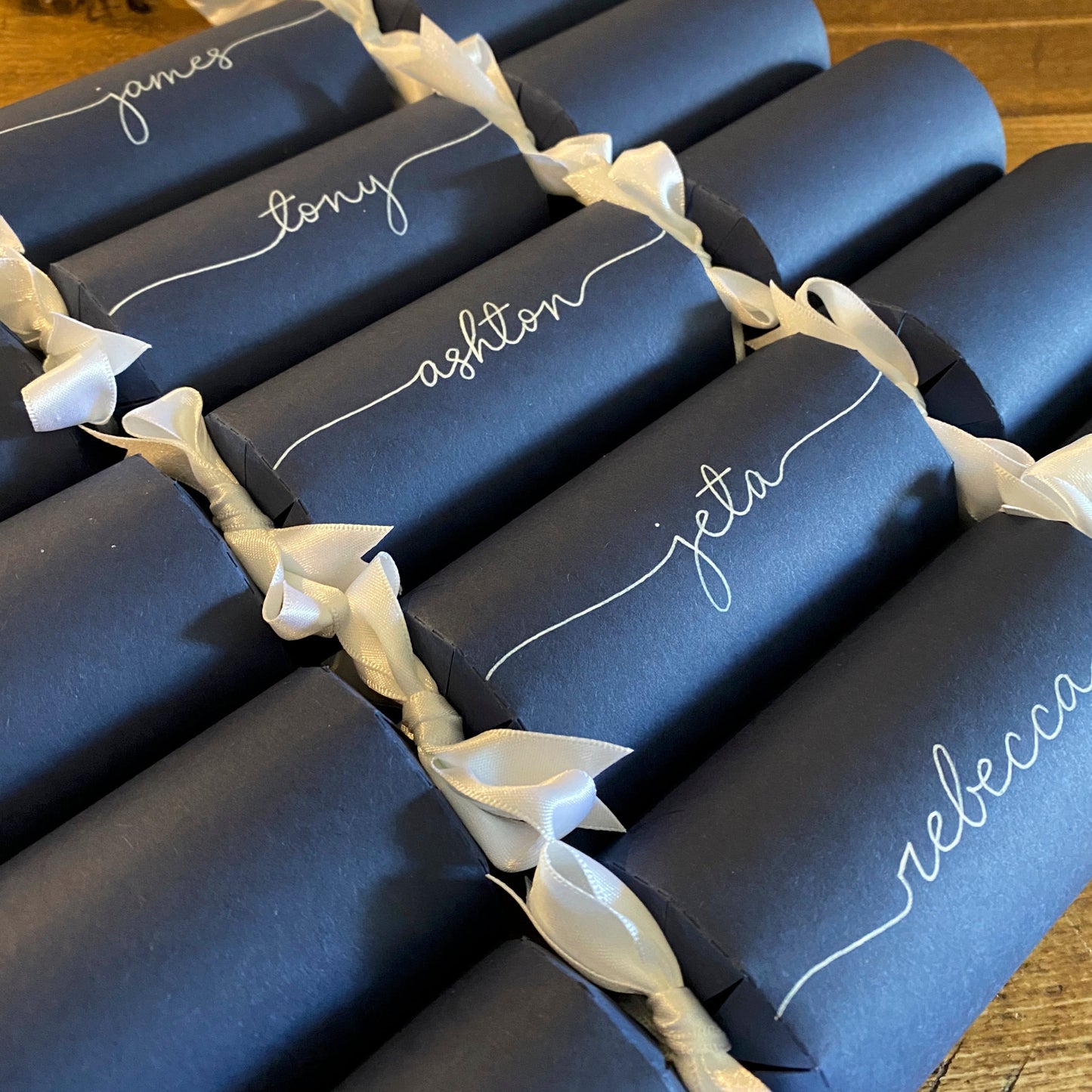 Personalised Handwritten Navy Christmas Cracker Kit