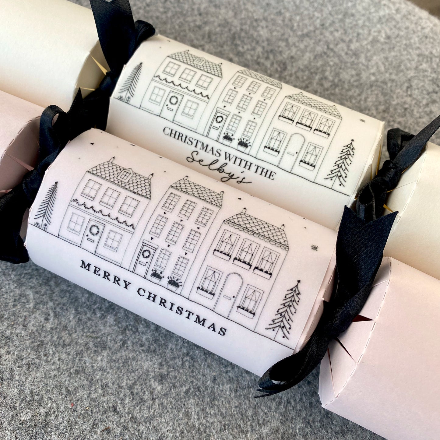 Personalised Christmas Crackers Kit Christmas Village Design