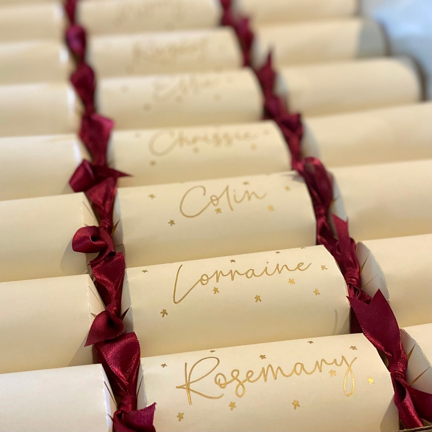 Personalised Scripted Christmas Crackers, Multi Colours Cracker KIT or READY MADE