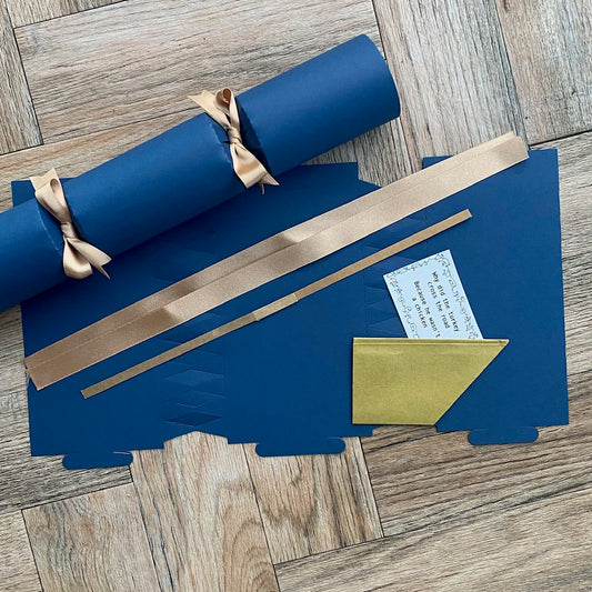 Dark Blue DIY Christmas Cracker Kit – Luxury, Eco‑Friendly Plastic‑Free Christmas Craft