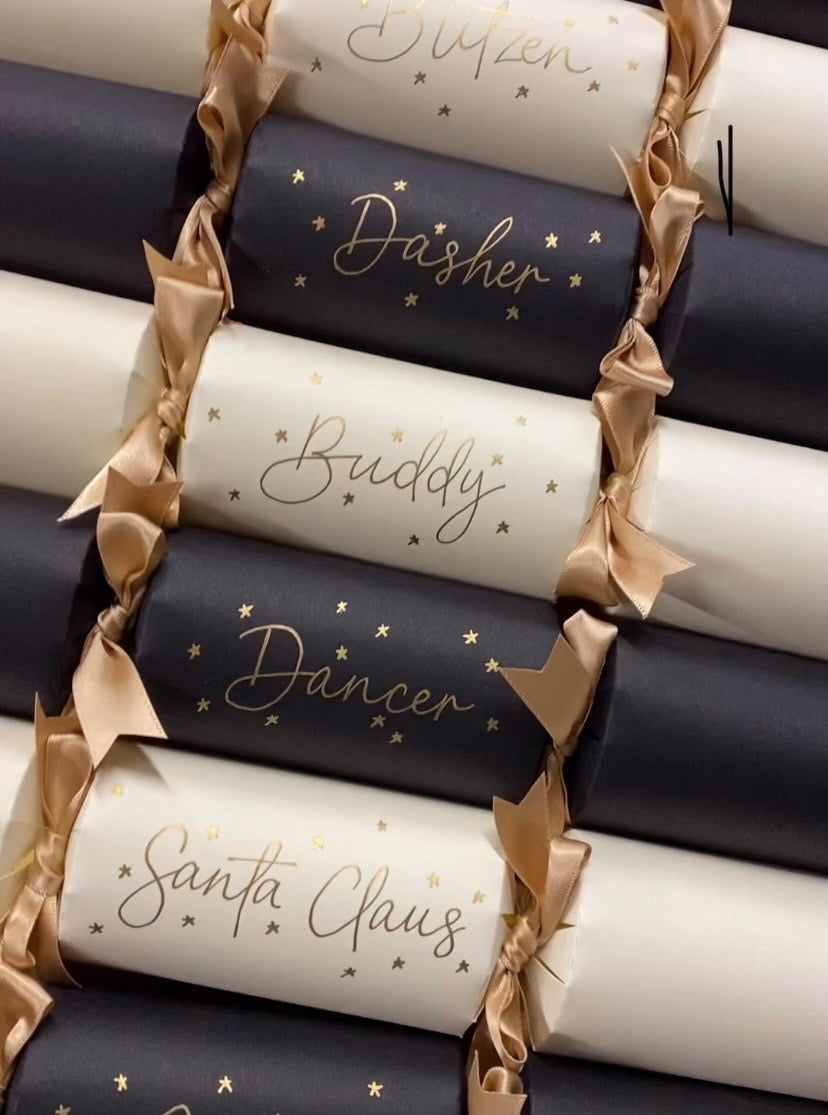 Personalised Scripted Christmas Crackers, Multi Colours Cracker KIT or READY MADE
