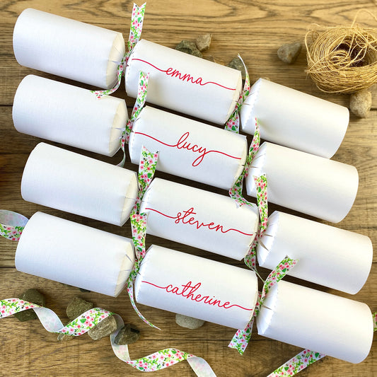 Personalised Easter Crackers and Table Place Settings with Floral Ribbon