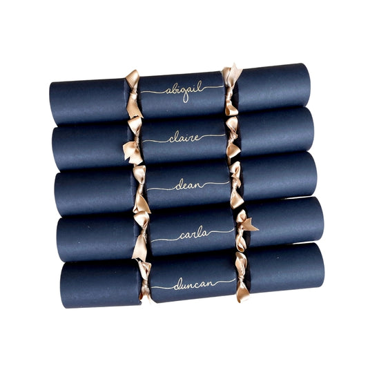 Personalised Handwritten Ready Made Christmas Crackers, Black