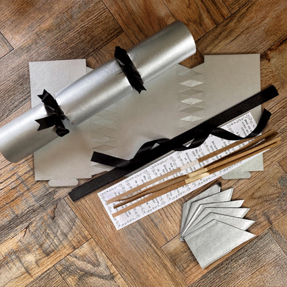 Silver DIY Christmas Cracker Kit – Metallic Luxury, Plastic‑Free Christmas Craft