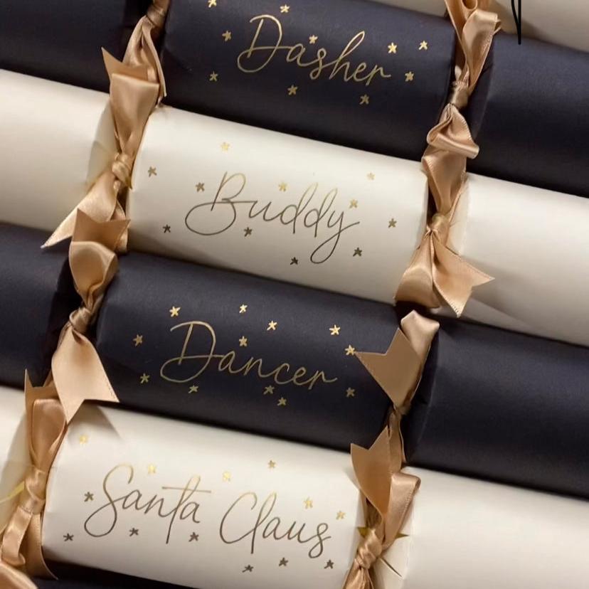 Personalised Scripted Christmas Crackers, Multi Colours Cracker KIT or READY MADE