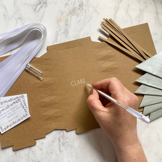 Kraft Personalised Christmas Cracker Kit — Rustic Handwritten Crackers