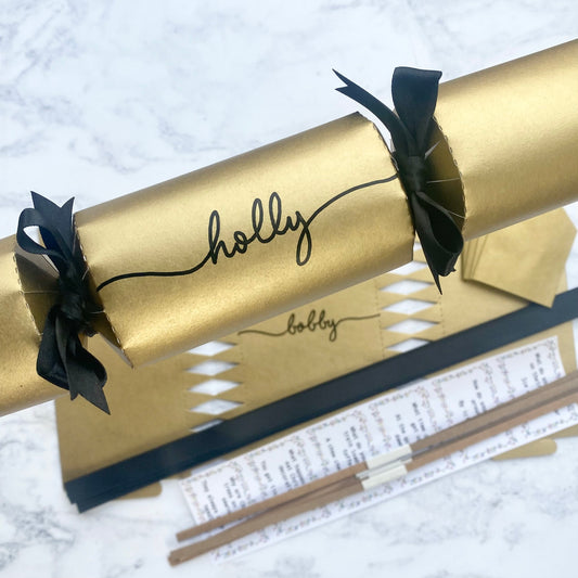 Personalised DIY Gold Christmas Crackers