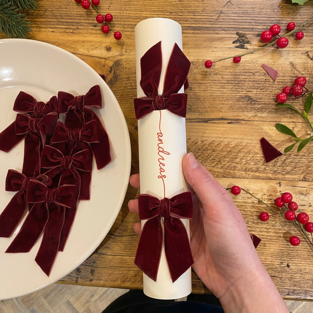 Personalised Crackers With Velvet Ribbons - Minimum Quantity 6