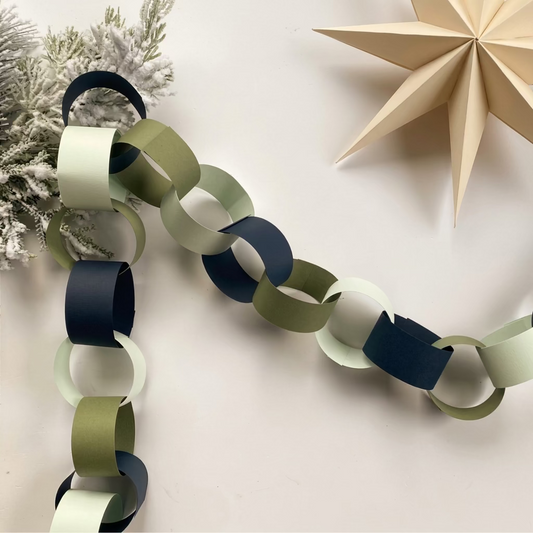 Paper Chain Green and Blue - Festive and Nostalgic Decorations