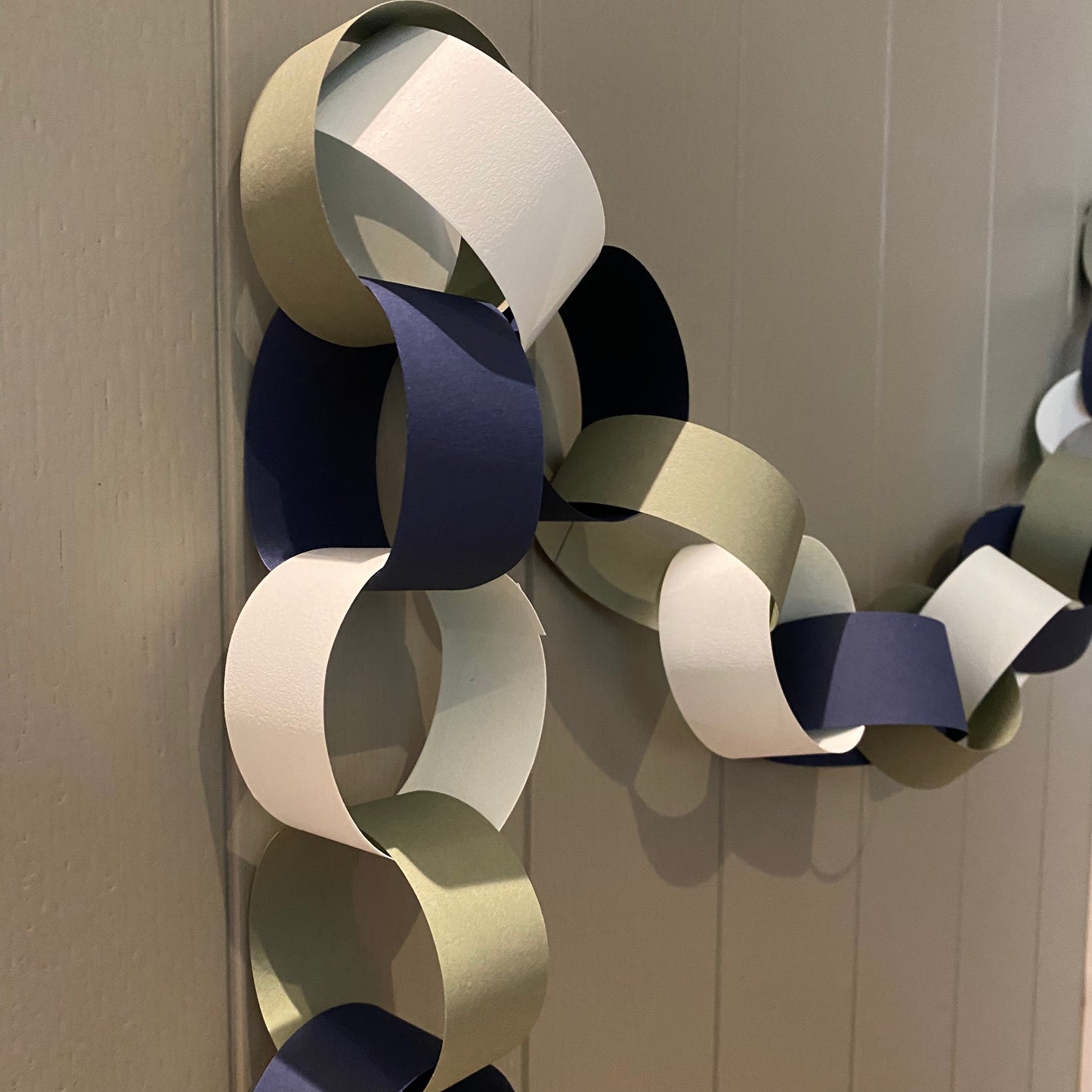 Paper Chain Green and Blue - Festive and Nostalgic Decorations
