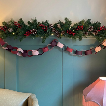 Paper Chain Red, Pink and Purple - Festive and Nostalgic Decorations