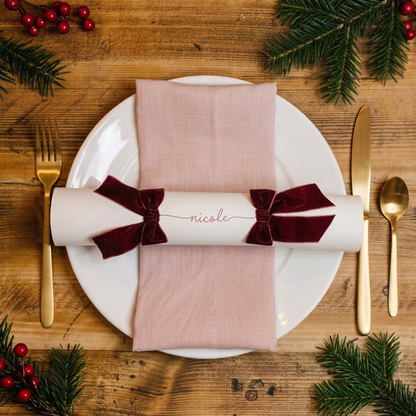 Personalised Crackers With Velvet Ribbons - Minimum Quantity 6