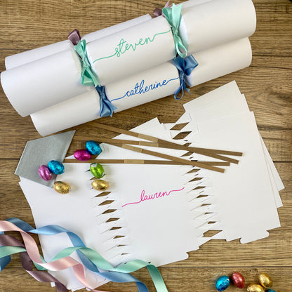 Personalised Pastel Easter Table Crackers KIT OR READY MADE