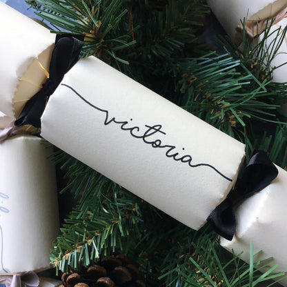 Personalised Handwritten Ivory Christmas Cracker Kit